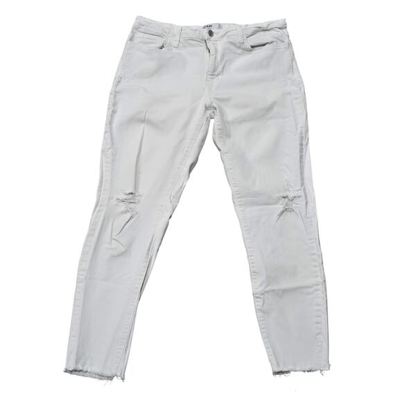 Just Black Denim - Just Black Denim White Distressed Skinny Leg Jeans Made In USA Women's Size 31